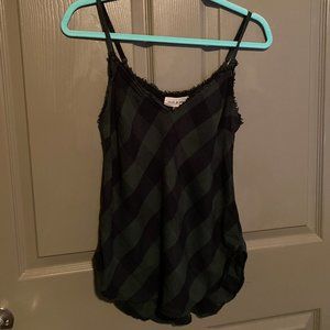 Green & Black Buffalo Plaid Tank